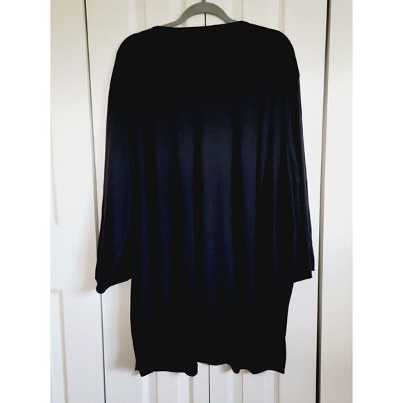 Catherine’s 4X‎ Black/Silver Slinky Top Beaded Sparkle 30/32 V-Neck Keyhole - Picture 2 of 6